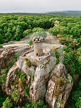 view from Castle Craig in Hubbard Park in Meriden Connecticut.