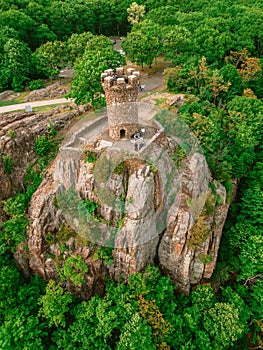 view from Castle Craig in Hubbard Park in Meriden Connecticut.