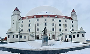 Bratislava Castle In Slovakian Winter