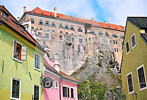 View of the castle and historic center of Cesky Krumlov, Bohemia, Czeh republic.
