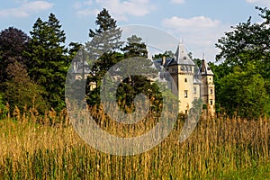 View of the castle and park in Goluchow, Poland