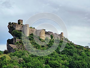 view of the castle of roccascalegna in abruzzo