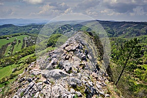 View from castle rock  in  Vrsatec rocks in Biele Karpaty