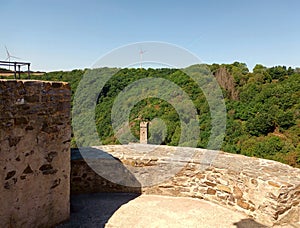 View from castle ruin Löwenburg Monreal in gernan region Eifel