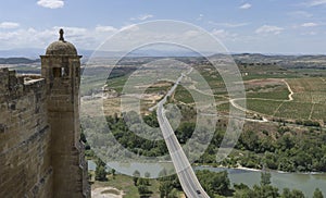 View from the castle of San Vicente de la Sonsierra with the Ebro river photo