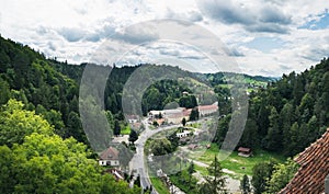 View from castle to Bran Village, Romania