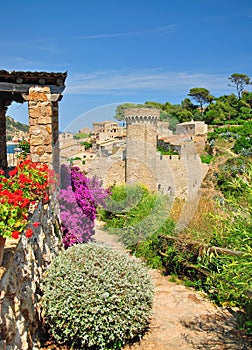 View of the castle of tossa de mar photo