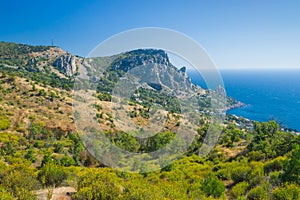 View on Cat Mountain and Blue Bay area, Black Sea shore