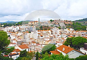 View of catalan village of Sant Pol de Mar, Maresme region,province Barcelona, Catalonia, Spain photo