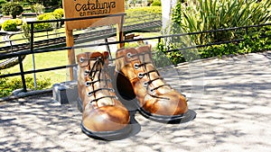 View of Catalunya in miniature, Gulliver giant boots photo