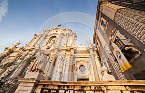 View of Catania cathedral in Sicily