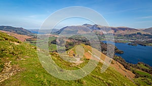 View from Catbells in the Lake District, Cumbria.