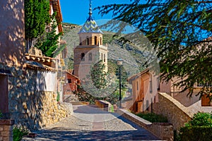View of the cathedral of Albarracin in Spain