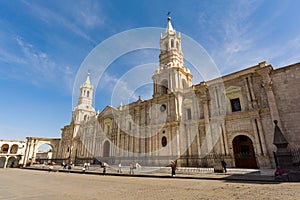 MAIN SQUARE AND CATHEDRAL CHURCH IN AREQUIPAPERU