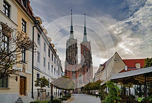 view of the cathedral of john the baptist in wroclaw