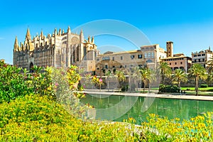 Old historic monument Cathdral of Palma de Majorca, Spain