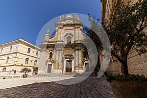 View of Cathedral of Maria Santissima della Madia in the ancient city of Monopoli, province of Bari, Puglia, Italy