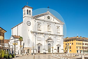 View at the Cathedral of Most Holy Redeemer in Grande place of Palmanova - Italy
