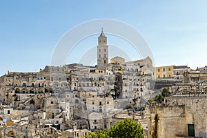 A view at the cathedral and the old center of Matera, Basilicata, Italy