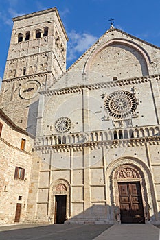 View of Cathedral of San Rufino. in italian Assisi. Umbria