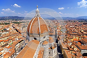 View of the Cathedral Santa Maria del Fiore in Florence, Italy