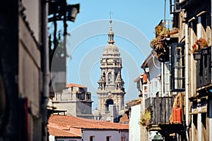 View Of The Cathedral Of Santiago De Compostela In Spain