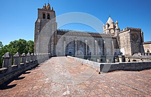 The view of Cathedral (Se) of Evora from the roof of the cloister. Evora. Portugal photo