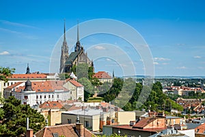 View of the Cathedral of St. Paul and Peter from the side of the Spilberk castle