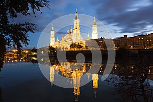 View of Cathedral in Zaragoza from Ebro photo