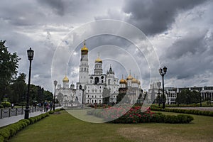 View of the cathedral square, the kremlin, moscow, russia