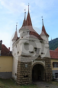 View of Catherine\'s Gate - the oldest gate of the city of Brasov. Romania