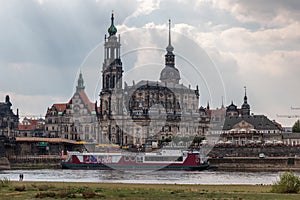 View on catholic baroque Cathedral of the Holy Trinity in Dresden