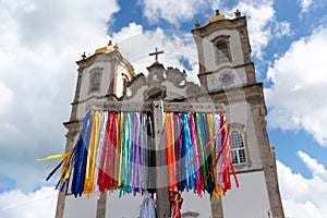 View of the Catholic church of Senhor do Bonfim in the Lower City neighborhood in the city of Salvador, Bahia
