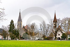 View of Catholic and Protestant churches photo
