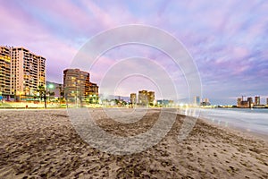 View of Cavancha Beach in the northern port city of Iquique photo