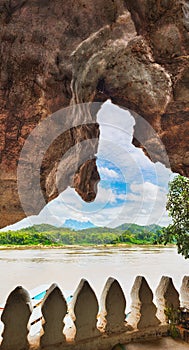 View from the cave. Beautiful landscape. Laos.