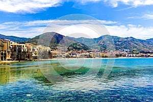 View of cefalu, town on the sea in Sicily, Italy