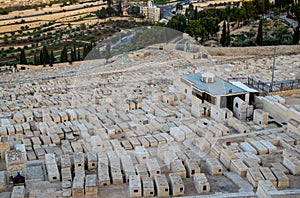 View of the cemetery on Mount of Olives, Jerusalem Israel