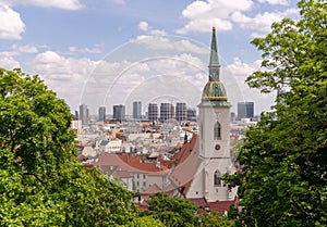 Pohľad na centrum Bratislavy, hlavného mesta Slovenska