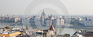 View on center of Budapest by the Danube in Hungary