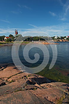 View the center of Hanko from granit rock