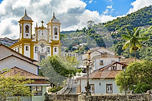 View of the center of the historic Ouro Preto city in Minas Gerais