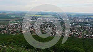 View of center of Nitra city, western Slovakia, from Zobor hill located above the city