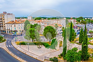 View of central Montpellier, France