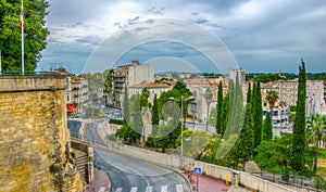 View of central Montpellier, France