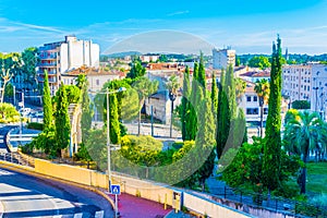 View of central Montpellier, France