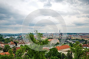 view at central part of prague aerial s historic centre czech republic