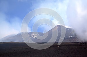 View of central peaks of Etna volcano. photo