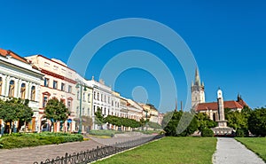 Pohled na centrální náměstí v Prešově, Slovensko