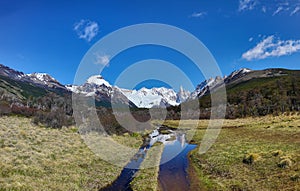 View on Cerro Torre from El Chalten hiking trail